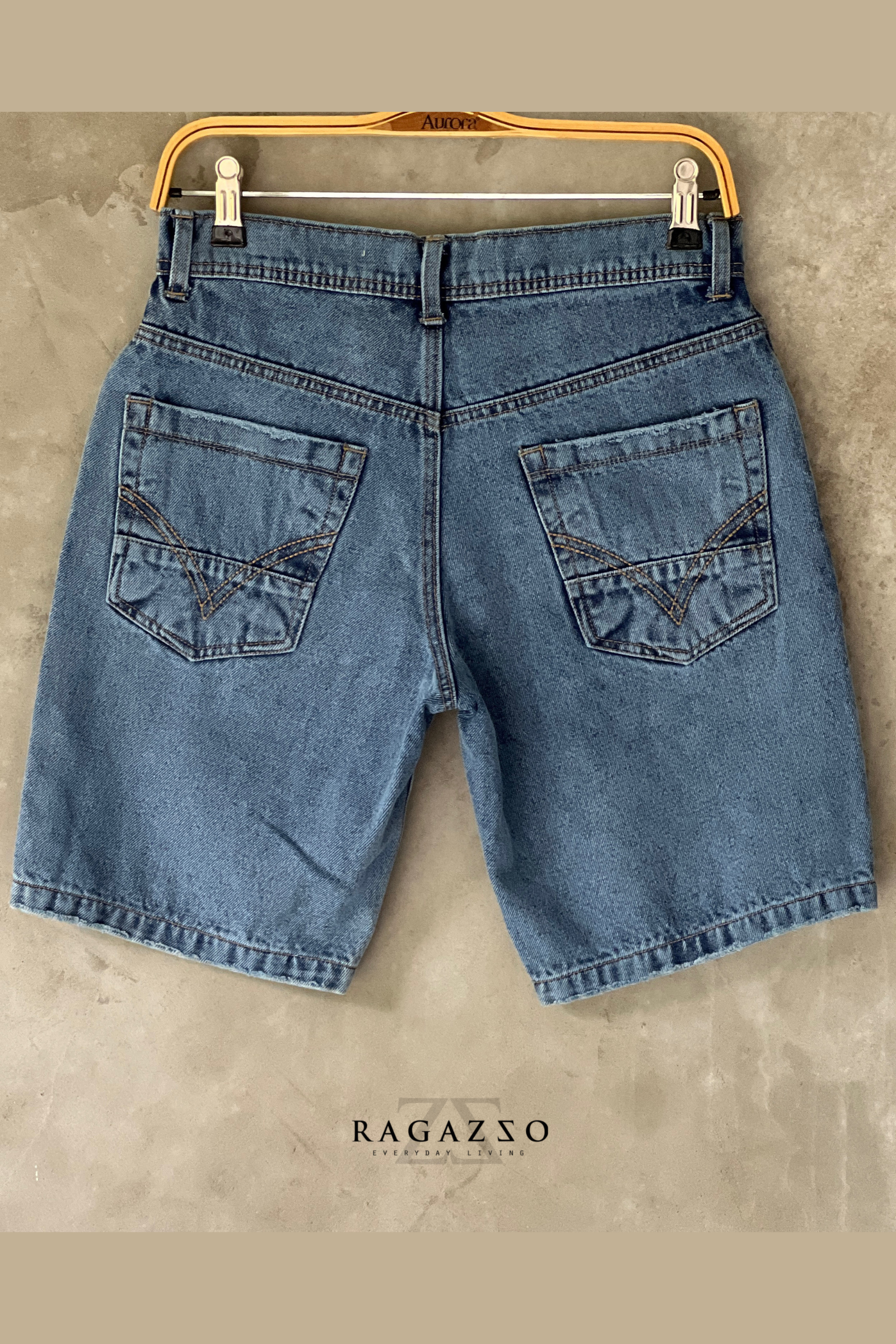 WASTE BAND DENIM SHORT BLUE WASTE BAND DENIM SHORT BLUE
